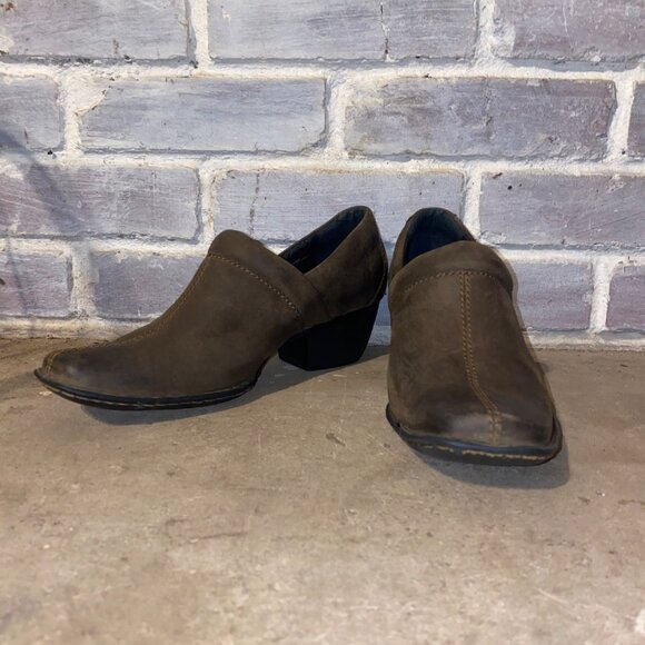 Ankle Boots Size 9 Womens Leather Western Clogs Heels Slip On Loafers Cowboy - Picture 4 of 16